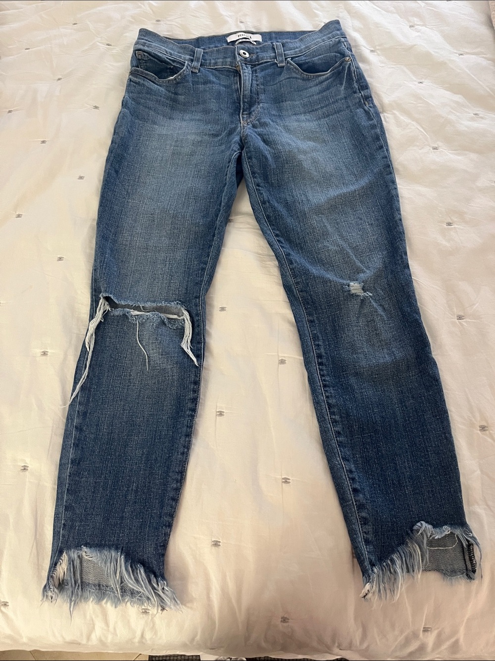 Pistola Distressed Dark Blue Ankle Jeans